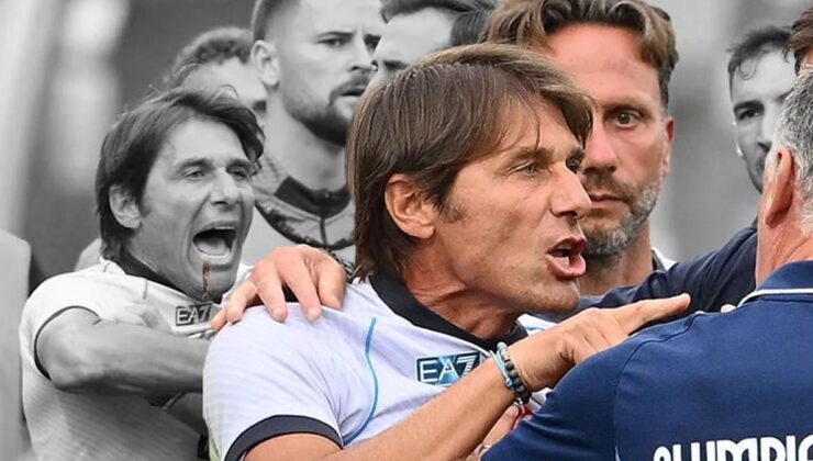 Antonio Conte’nin gözü döndü sahaya daldı! Napoli-Olympiakos maçını karıştıran hareket