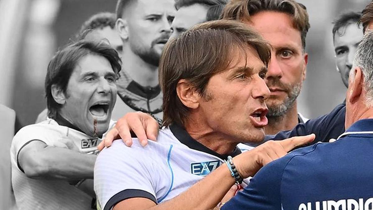 Antonio Conte’nin gözü döndü sahaya daldı! Napoli-Olympiakos maçını karıştıran hareket
