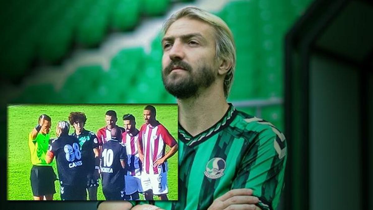 Bandırmaspor – Sakaryaspor maçına damga vuran olay: Caner Erkin direkt kırmızı kart gördü! Hakeme şiddetli…
