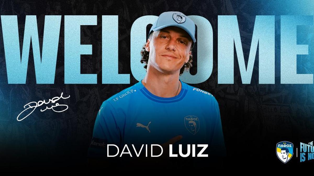 David Luiz, Kıbrıs Rum Kesimi ekibi Pafos’la 2 yıllık sözleşme imzaladı