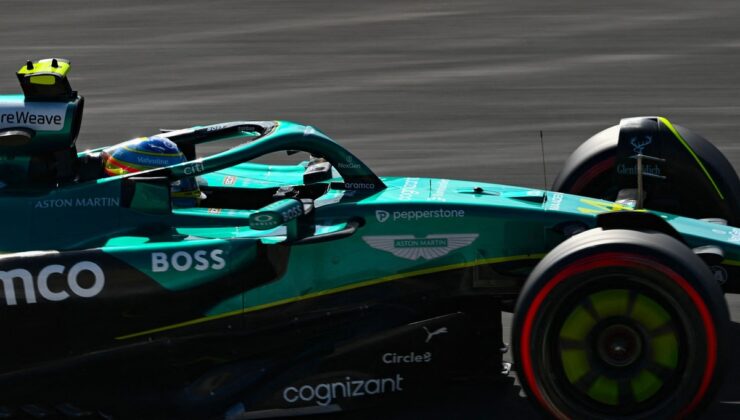 Alonso'nun süspansiyonu çakıl taşları yüzünden hasar görmüş