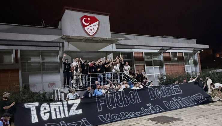 Trabzonspor taraftarlarından TFF’ye protesto!